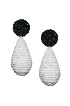 Sachin & Babi Earrings<Alena Earrings - Smooth Beads White/jet