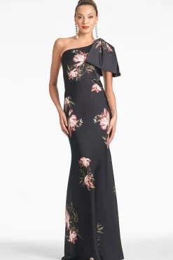 Sachin & Babi One Shoulder<Aubrey Gown - Noir Blossom Noirblossom