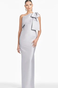 Sachin & Babi One Shoulder<Bonnie Gown - Silver