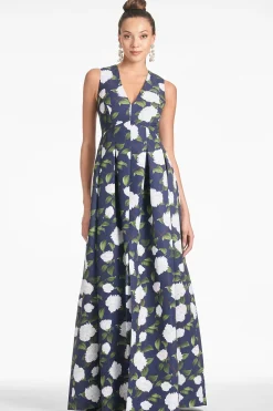 Sachin & Babi Plus Sizes|Sleeveless<Brooke Gown - Navy/Ivory Moonlit Garden Navy/ivorymoonlitgarden