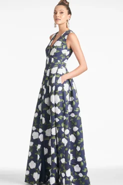 Sachin & Babi Plus Sizes|Sleeveless<Brooke Gown - Navy/Ivory Moonlit Garden Navy/ivorymoonlitgarden