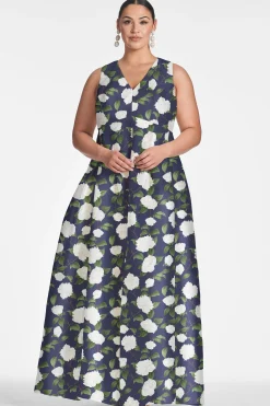 Sachin & Babi Plus Sizes|Sleeveless<Brooke Gown - Navy/Ivory Moonlit Garden Navy/ivorymoonlitgarden