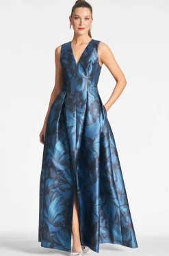 Sachin & Babi Plus Sizes|Sleeveless<Brooke Gown - Tonal Petal Tonalpetal