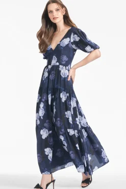 Sachin & Babi Plus Sizes|A-line<Carina Dress - Midnight Glacial Rose Midnightglacialrose