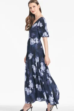 Sachin & Babi Plus Sizes|A-line<Carina Dress - Midnight Glacial Rose Midnightglacialrose