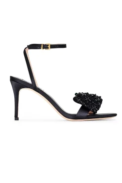 Sachin & Babi Shoes<Chelsea Embellished Obi-Bow Open Toe - Black