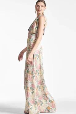 Sachin & Babi Plus Sizes|One Shoulder<Chelsea Gown - Antique Bouquet Antiquebouquet