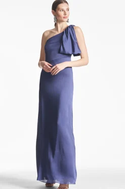 Sachin & Babi Plus Sizes|One Shoulder<Chelsea Gown - Deep Cobalt Deepcobalt