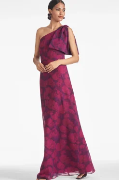 Sachin & Babi Plus Sizes|One Shoulder<Chelsea Gown - Magenta Bloom Magentabloom