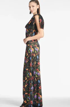 Sachin & Babi Plus Sizes|One Shoulder<Chelsea Gown - Noir Wildflower Noirwildflower