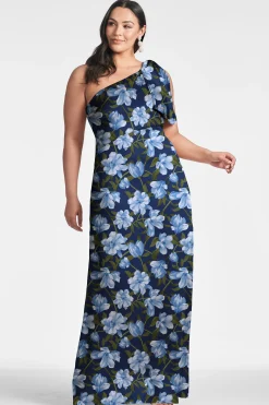 Sachin & Babi Plus Sizes|One Shoulder<Chelsea Gown - Ocean Blue Magnolia Oceanbluemagnolia