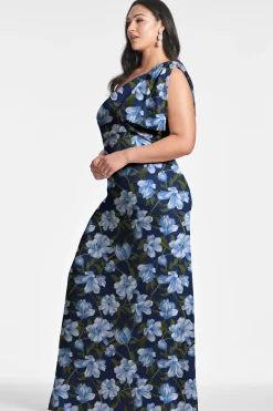 Sachin & Babi Plus Sizes|One Shoulder<Chelsea Gown - Ocean Blue Magnolia Oceanbluemagnolia