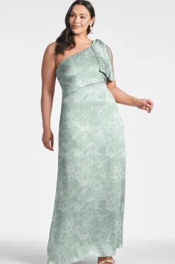 Sachin & Babi One Shoulder<Chelsea Gown - Sage Painted Floral Sagepaintedfloral