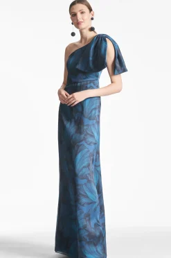Sachin & Babi Plus Sizes|One Shoulder<Chelsea Gown - Tonal Petal Tonalpetal