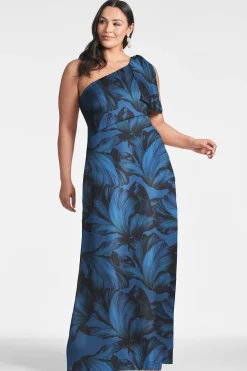 Sachin & Babi Plus Sizes|One Shoulder<Chelsea Gown - Tonal Petal Tonalpetal