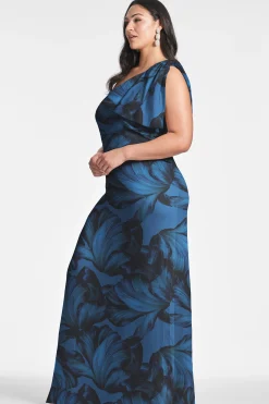 Sachin & Babi Plus Sizes|One Shoulder<Chelsea Gown - Tonal Petal Tonalpetal