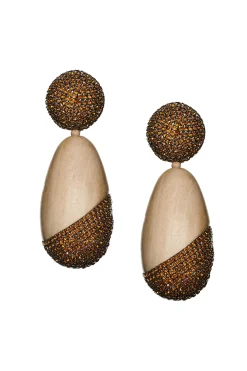 Sachin & Babi Earrings<Christina Earrings - Wood / Crystals Pantowood&amber