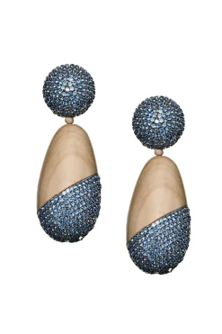 Sachin & Babi Earrings<Christina Earrings - Wood / Crystals Pantowood&amber