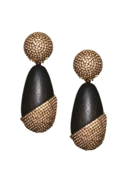 Sachin & Babi Earrings<Christina Earrings - Wood / Crystals Pantowood&amber