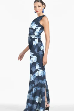 Sachin & Babi One Shoulder<Delancy Gown - Midnight Glacial Rose Midnightglacialrose