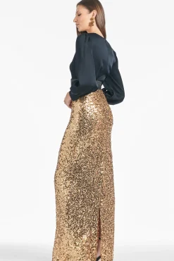 Sachin & Babi Long Sleeve<Dorinda Gown - Black/Sceptre Blacksceptre