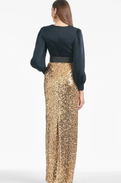 Sachin & Babi Long Sleeve<Dorinda Gown - Black/Sceptre Blacksceptre