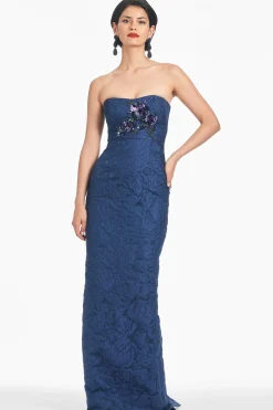 Sachin & Babi Strapless<Edie Gown - Deep Ocean Bouquet Deepoceanbouquet