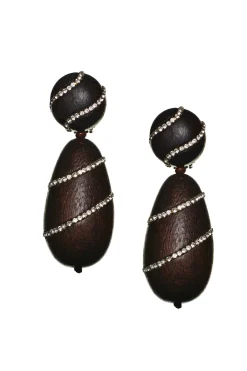 Sachin & Babi Earrings<Hudson Earrings - Wood / Crystals Robleswood&iceblue