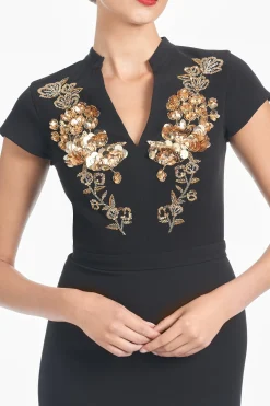 Sachin & Babi Cap Sleeve<Hudson Gown - Black