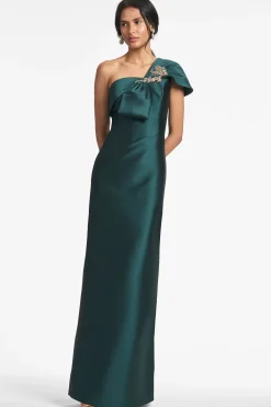 Sachin & Babi One Shoulder<Ines Gown - Forest Green Forestgreen
