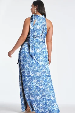 Sachin & Babi Plus Sizes|Sleeveless<Kayla Gown - Mediterranean Blooms Mediterraneanblooms