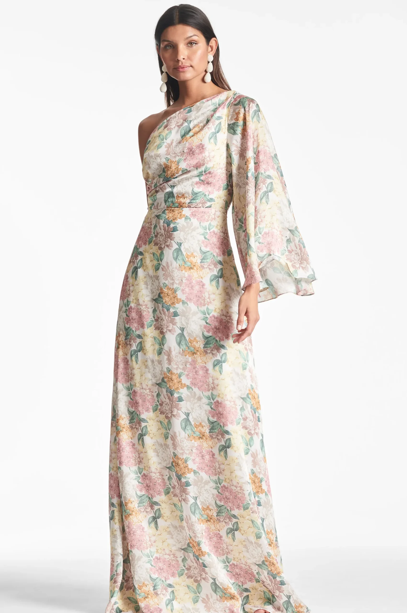 Sachin & Babi Plus Sizes|One Shoulder<Keely Gown - Antique Bouquet Antiquebouquet