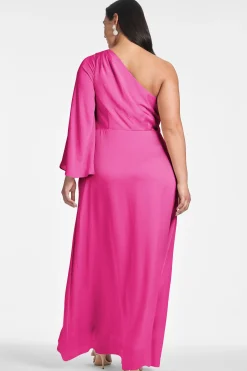 Sachin & Babi Plus Sizes|One Shoulder<Keely Gown - Dragonfruit