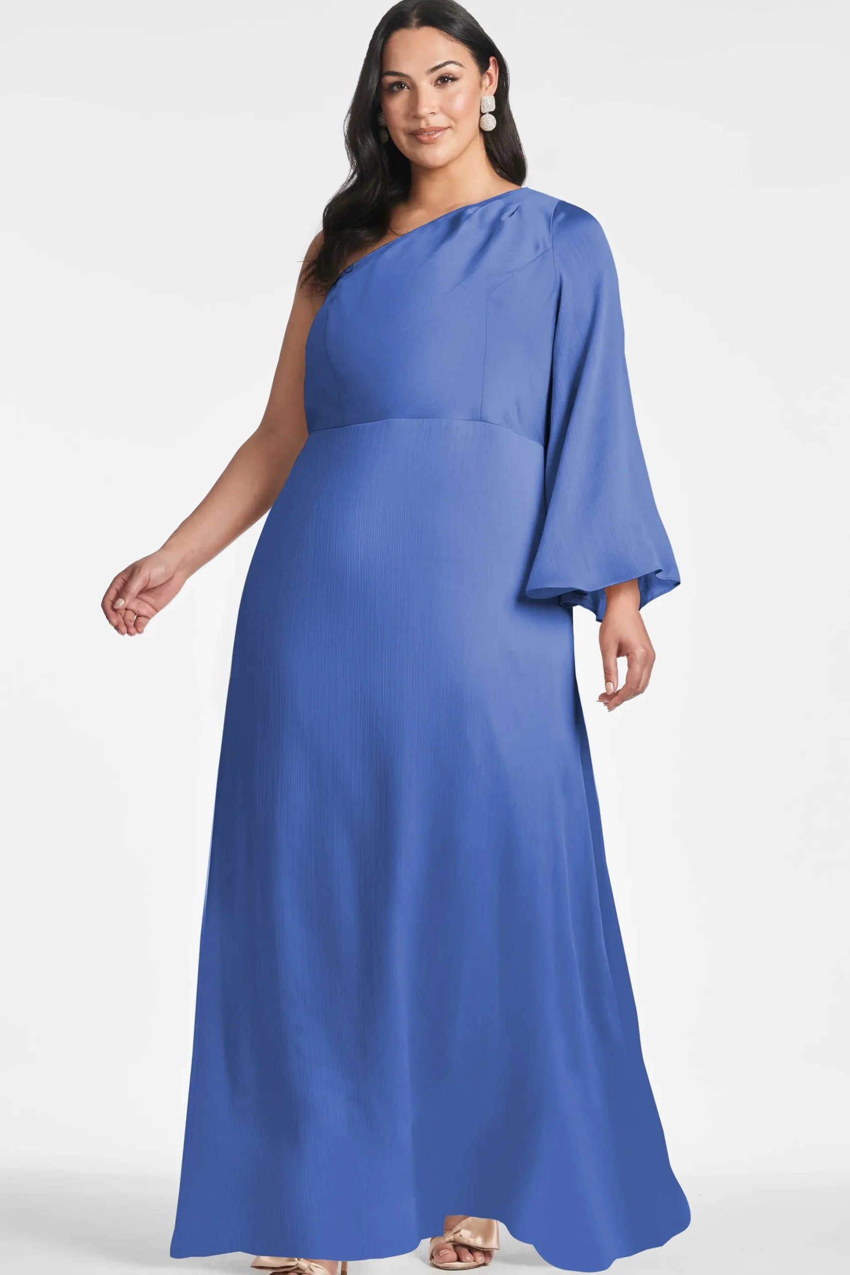 Sachin & Babi Plus Sizes|One Shoulder<Keely Gown - French Blue Frenchblue