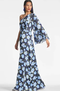 Sachin & Babi Plus Sizes|One Shoulder<Keely Gown - Ocean Blue Magnolia Oceanbluemagnolia