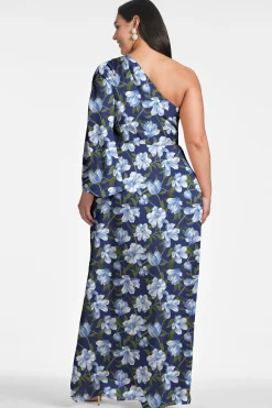 Sachin & Babi Plus Sizes|One Shoulder<Keely Gown - Ocean Blue Magnolia Oceanbluemagnolia