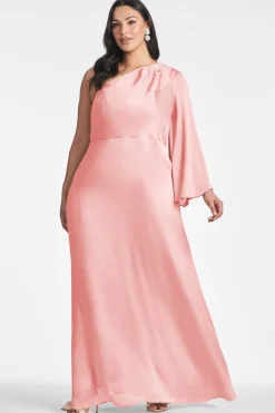 Sachin & Babi Plus Sizes|One Shoulder<Keely Gown - Rouge