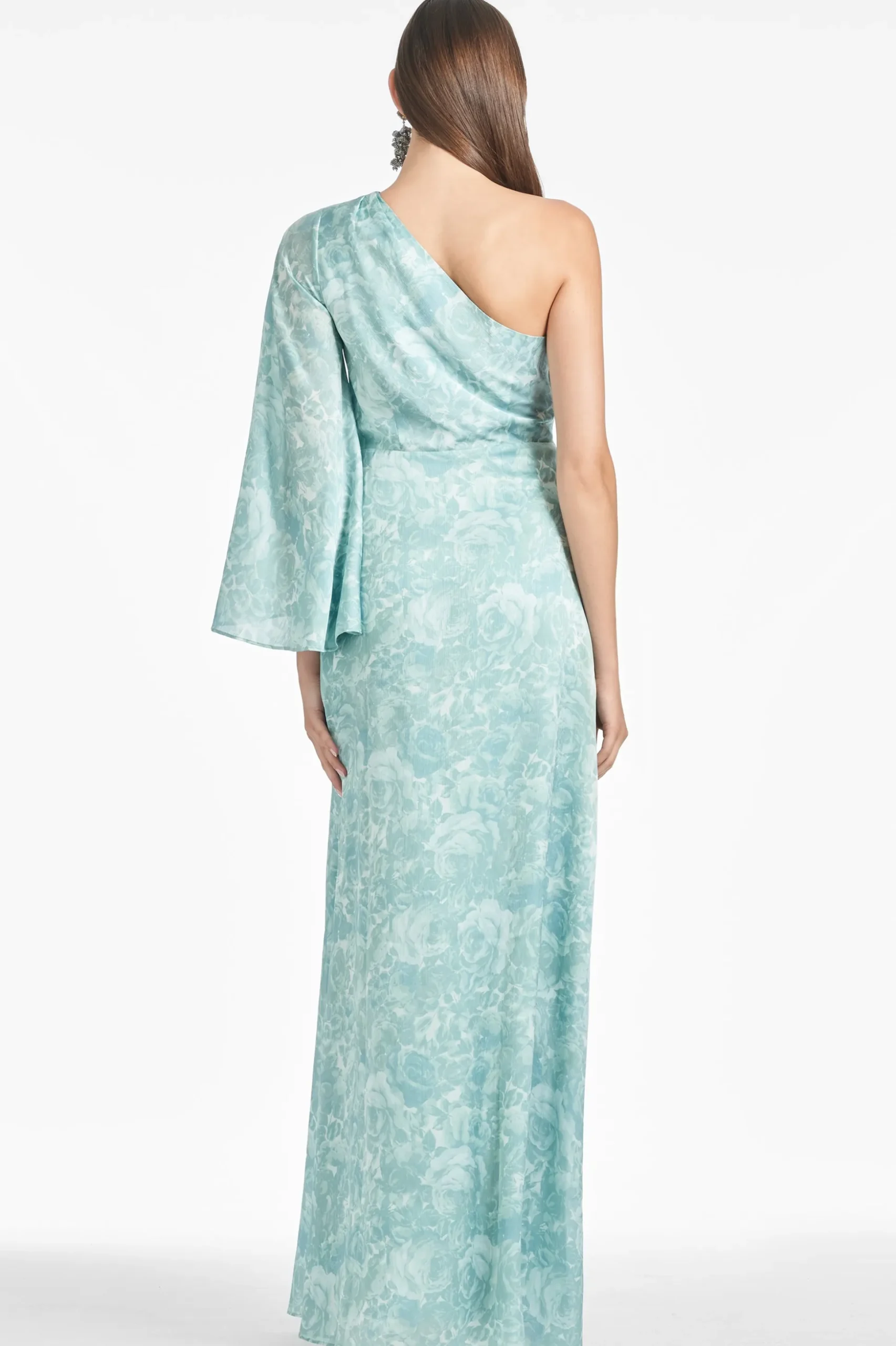 Sachin & Babi One Shoulder<Keely Gown - Sage Painted Floral Sagepaintedfloral