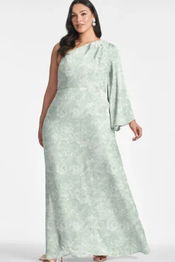 Sachin & Babi One Shoulder<Keely Gown - Sage Painted Floral Sagepaintedfloral