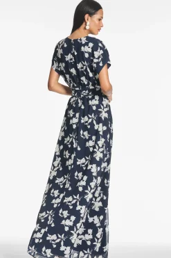 Sachin & Babi Plus Sizes|Short Sleeve<Leah Gown - Navy Venetia Petal Navyvenetiapetal