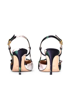 Sachin & Babi Shoes<Lenox Obi-Bow Slingback - Black Dense Rose Floral Blackdeniserosefloral