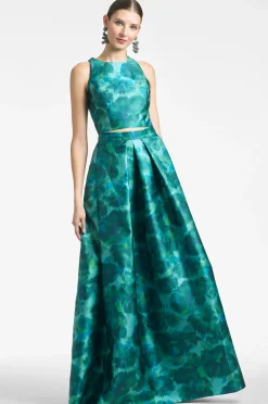 Sachin & Babi Matching Sets|Tops & Blouses<Lexie Top - Emerald Watercolor Floral Emeraldwatercolorfloral