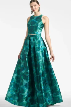 Sachin & Babi Matching Sets|Tops & Blouses<Lexie Top - Emerald Watercolor Floral Emeraldwatercolorfloral