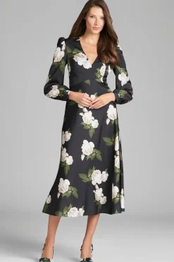 Sachin & Babi A-line|Midi<Lola Dress - Obsidian Blooms Obsideonblooms