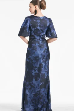 Sachin & Babi Short Sleeve<Mae Gown - Deep Ocean Bouquet Deepoceanbouquet