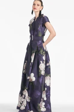 Sachin & Babi Cap Sleeve<Marta Gown - Twilight Blooms Twilightblooms