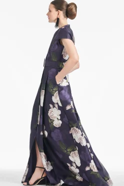 Sachin & Babi Cap Sleeve<Marta Gown - Twilight Blooms Twilightblooms