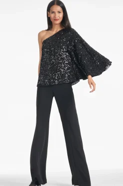 Sachin & Babi Plus Sizes|Tops & Blouses<Morgan Top - Sequins Black