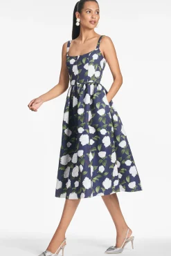 Sachin & Babi Fit & Flare|Midi<Olena Dress - Navy/Ivory Moonlit Garden Navy/ivorymoonlitgarden