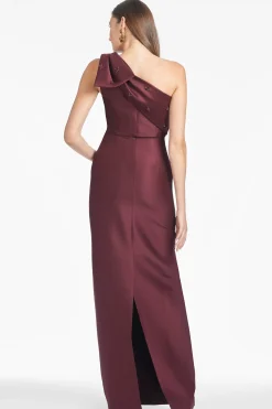 Sachin & Babi One Shoulder<Olivia Gown - Malbec